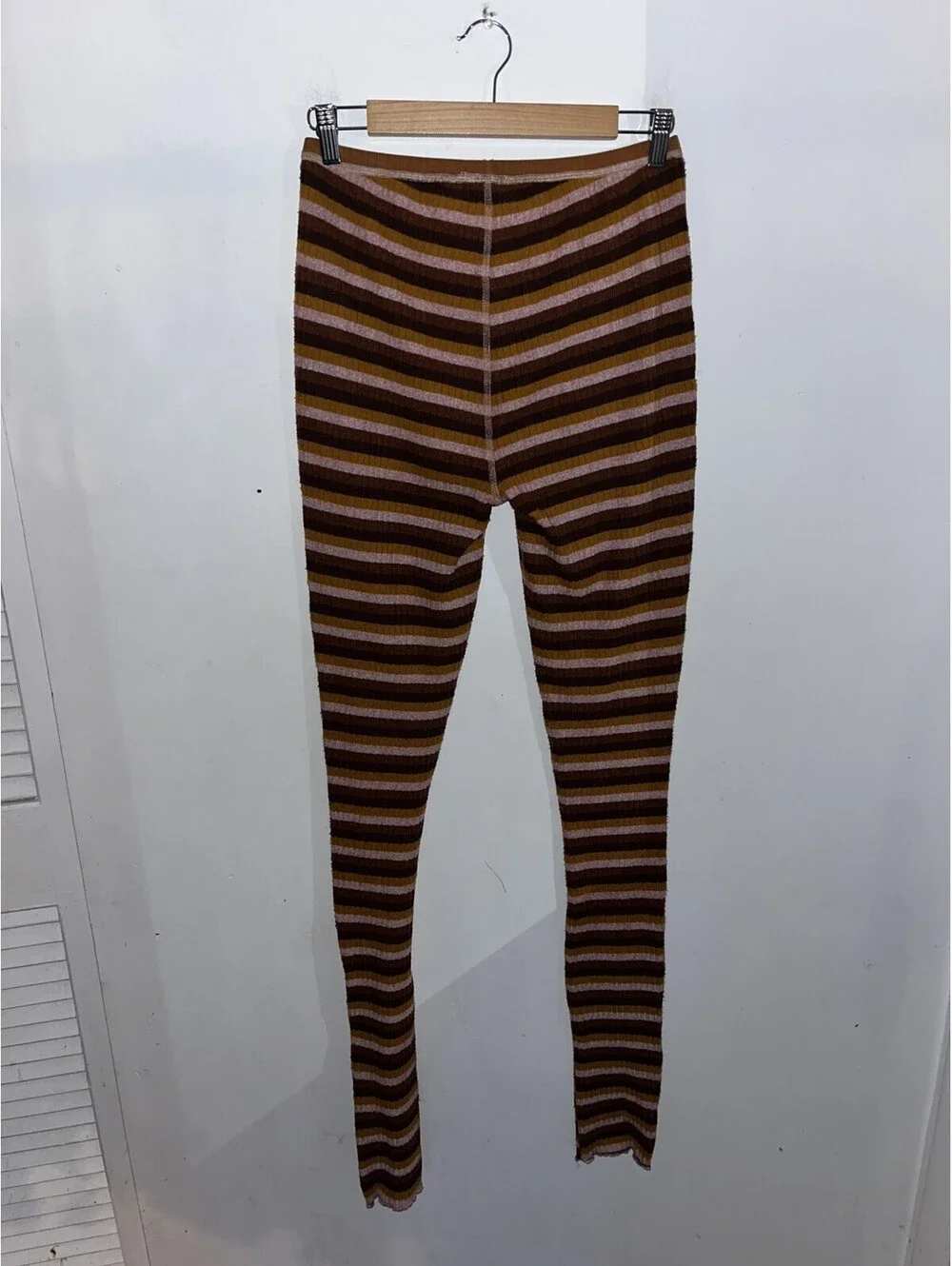 Free People Scrunch And Snuggle Multicolor Striped Lounge Leggings Size Medium